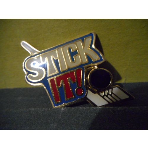 ''Stick It'' Hockey Lapel Pin