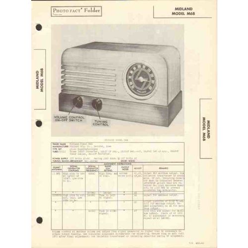 MIDLAND model M6B 6 tube AM radio receiver Sams Photofact manual