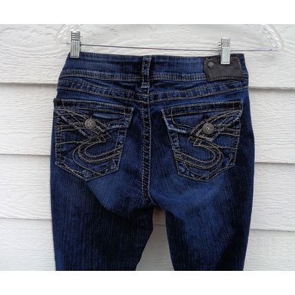 Womens Silver Jeans Suki Surplus W28L30 Denim Blue Jeans Distressed Actual 30x29