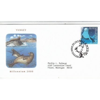 Turkey Millennium 2000 Series Cover and insert card Ankara special cancel VGC
