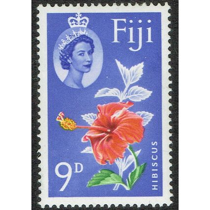 Fiji 1962 Definitive Issue 9d Scarlet Yellow Green and Ultramarine SG315 MM