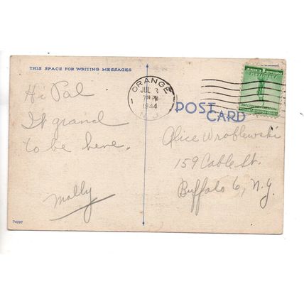 VINTAGE LINEN AMERICAN HUMOUR POSTCARD THE NEW ROAD HOG POSTED 1941 (3819)
