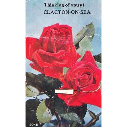Clacton On Sea Essex Romantic Antique Flowers Romance Folding Photo Postcard