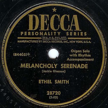 Decca 78 #28720 - Ethel Smith organ - "Is It Any Wonder" & "Melancholy Serenade"