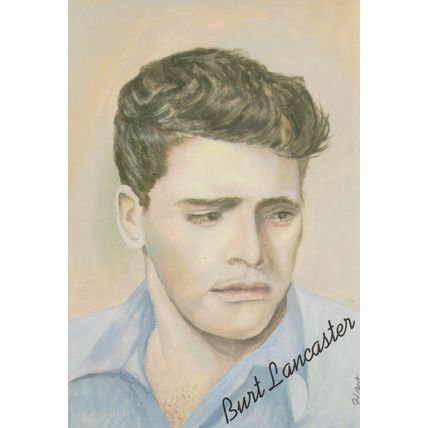 Burt Lancaster Hollywood Film Star Jane Hart Painting Postcard