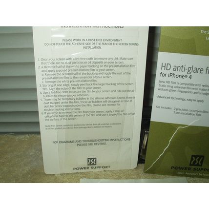 iphone 4 hd anti-glare film set 1 application power support brand