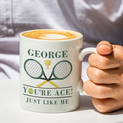 Tennis mug for grandad dad mum girlfriend boyfriend Thank you gift