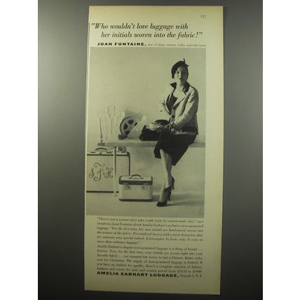 1955 Amelia Earhart Luggage Advertisement - Joan Fontaine