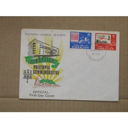 1970 Gibraltar FDC Cover - London Philympia Stamp Exhibition