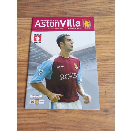 2004 FA Cup 3rd Round Programme & Ticket – Aston Villa vs Man Utd (Cup Winners)