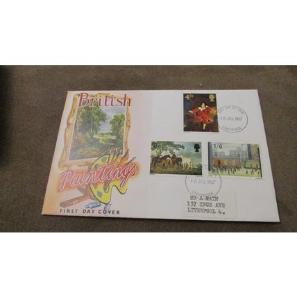 1967 Tovey GB FDC Cover - British Paintings - Liverpool frank