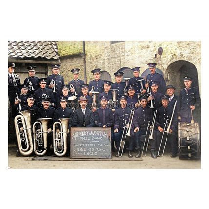 ptc4117 - Yorks - Armley & Wortley's Prize Brass Band in June 1920 - print 6x4