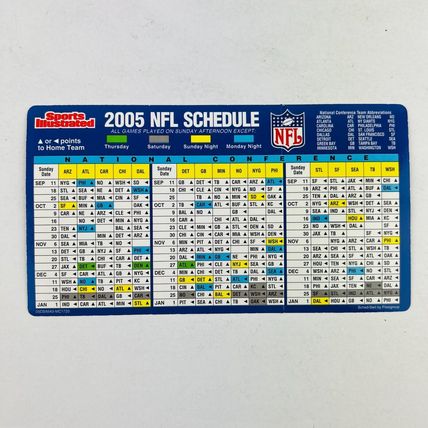NFL - 2005 AFC/NFC Football Schedule Pocket Card Sports Illustrated