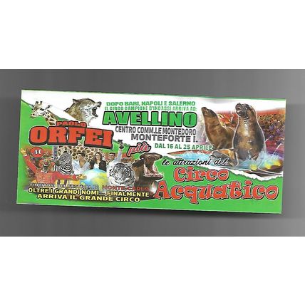 Biglietto Ingresso Circo - Paolo Orfei - misura cm. 13x6
