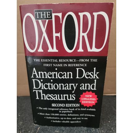 Oxford Desk Dictionary and Thesaurus by Oxford University (2001, Paperback)