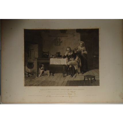 1858 Female Patriotism - Mrs. Steele & Genl. Green, Original engraving