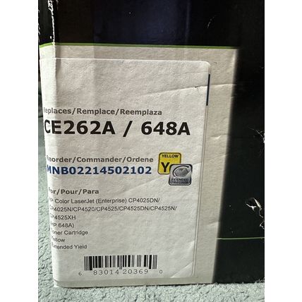 Yellow Premium Toner Cartridge CE262A/648A Compat. HP Color LaserJet Enterprise