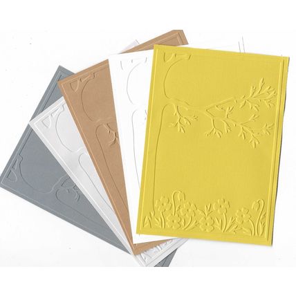 A6 Embossed Paper. 10 Sheets. Floral. Cardmaking Scrapbooking Crafts Toppers