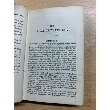 RARE* 1877 OLIVER GOLDSMITH THE VICAR OF WAKEFIELD FICTION HARDBACK BOOK (P2)
