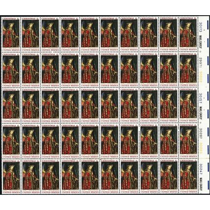 Angel Gabriel Christmas Sheet of Fifty 6 Cent Postage Stamps Scott 1363