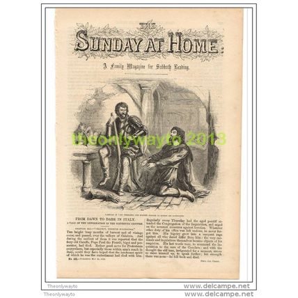 WIILL SPANISH SOLDIER LOOSEN HANDCUFFS IN 16thC ITALY, FROM SUNDAY AT HOME, 1862