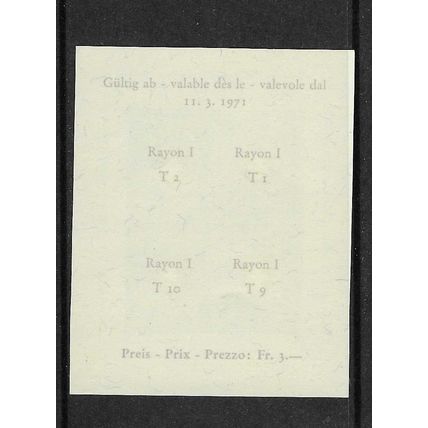 SWITZERLAND 1971 NABA STAMP EXHIBITION MINIATURE SHEET MNH SG MS810