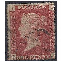 1858 SG43 1d Red Plate 167 Fine Used Check Letters "CJ".