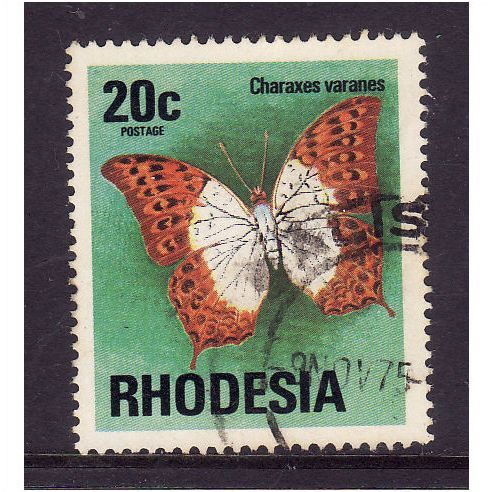 RHODESIA 1974 20c BUTTERFLY SG 503 FINE USED#3