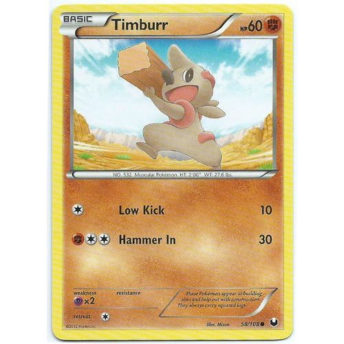 Pokemon Black & White Dark Explorers - #58/108 - Timburr