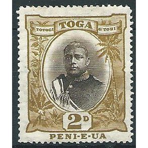 Tonga 1897 SG40 2d Sepia & Bistre Mounted Mint ... .