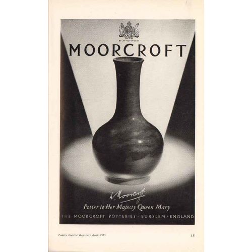 moorcroft potteries ltd 1953 potter her majesty queen mary vintage ad