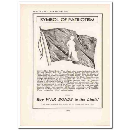 army navy club 1943 symbol patriotism war bonds ww2 wartime vintage ad