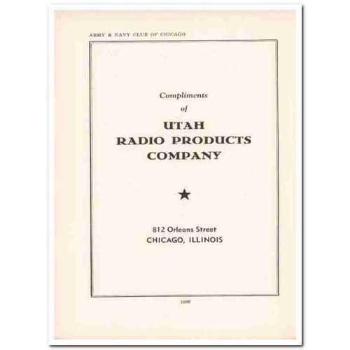 utah radio products company 1943 loudspeakers ww2 wartime vintage ad