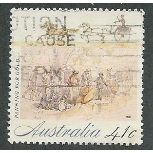 AUS 1990 41c 'COLONIAL DEVELOPMENT- PANNING FOR GOLD' FINE USED (EBID42-665)