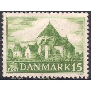 Denmark 1944 - SG340 - 15ore green - Osterlars Church - MH
