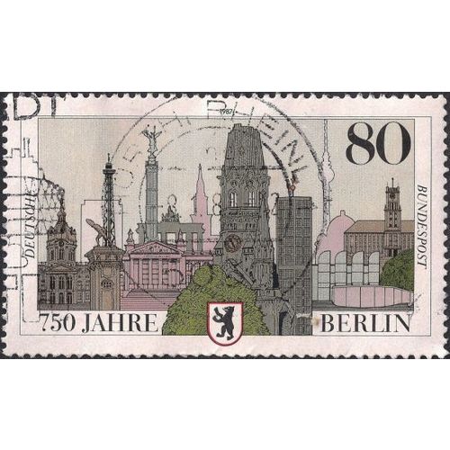 GERMANY, Berlin 750 years, white 1987, 80Pf, #3