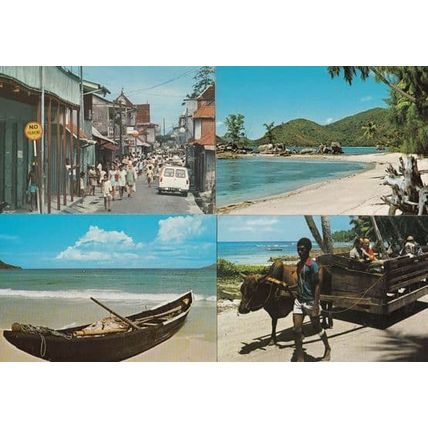 Seychelles Transport Canoe Boat Transportation 4x Postcard s