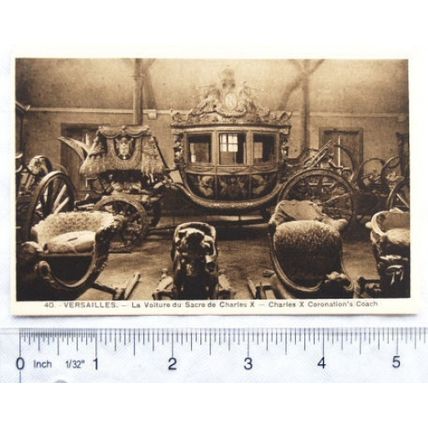 vintage postcard Versailles, Charles X Coronation Coach