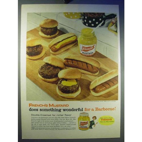 1956 French's Mustard Ad - Wonderful For a Barbecue