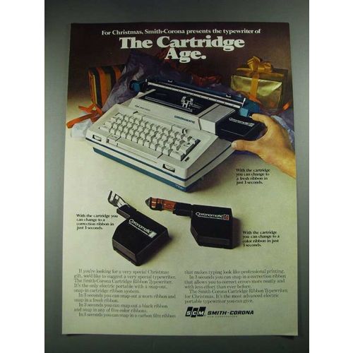 1974 SCM Smith-Corona Cartridge Ribbon Typewriter Ad - For Christmas