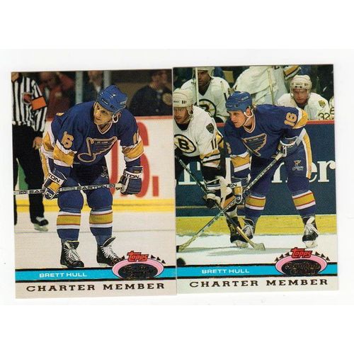 TWO 1991 Stadium Club Charter Members only Brett Hull cards- Blues