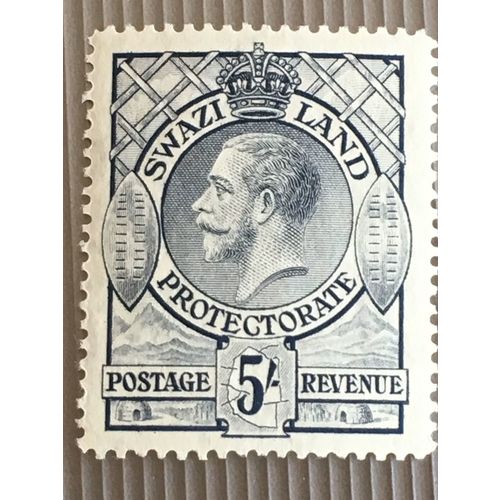 Swaziland KGV 1933 5s Grey Mounted Mint MM SG 19 Postage Stamp