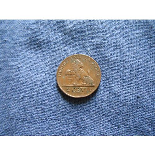 1856 Scarce BELGIUM 2 CENTIMES COIN.