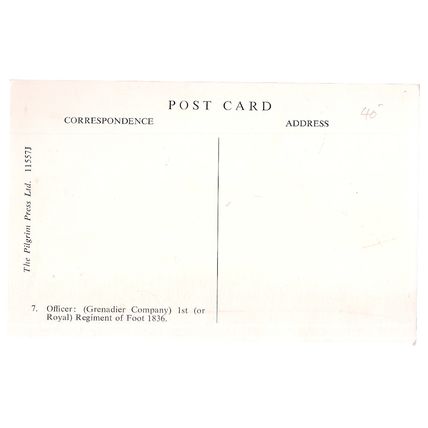1826...self portrait COLOUR SERGEANT DOLLERY 34th CUMBERLAND REGIMENT postcard =