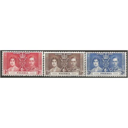 Nigeria 1937 Coronation Set SG46-48 Mounted Mint . .. .