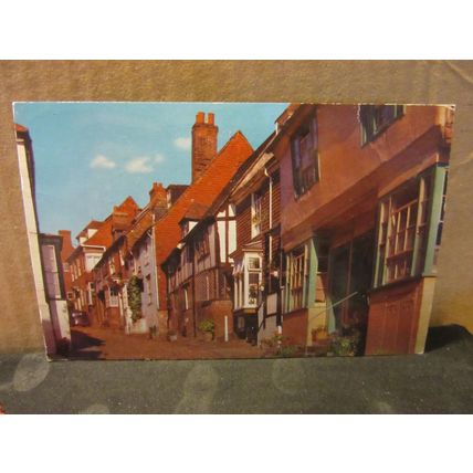 MERMAID STREET, RYE, EAST SUSSEX vintage used postcard 1971 pm =