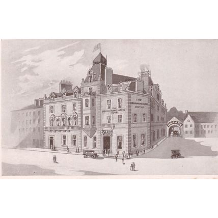 B&W Postcard - The Drummond Arms Hotel, Crieff, Perthshire, Scotland