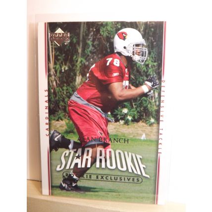 2007 Upper Deck ALAN BRANCH (Arizona Cardinals) Star Rookie Card #202
