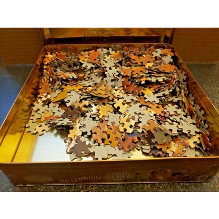 Millennium 1950-1960's Metal Box Jigsaw Puzzle 1000 Pc. Hasbro MB 1999 Complete