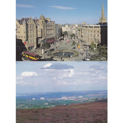 Sheffield Virgin Megastore Moors Birds Eye 2x Aerial Postcard s
